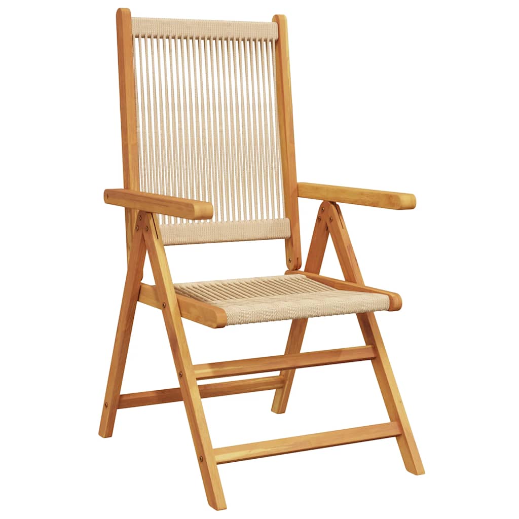 Tuinstoelen 4 st verstelbaar massief acaciahout beige is nu te koop bij PeponiXL, paradijselijk wonen!