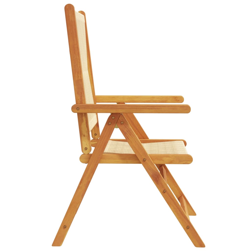 Tuinstoelen 4 st verstelbaar massief acaciahout beige is nu te koop bij PeponiXL, paradijselijk wonen!