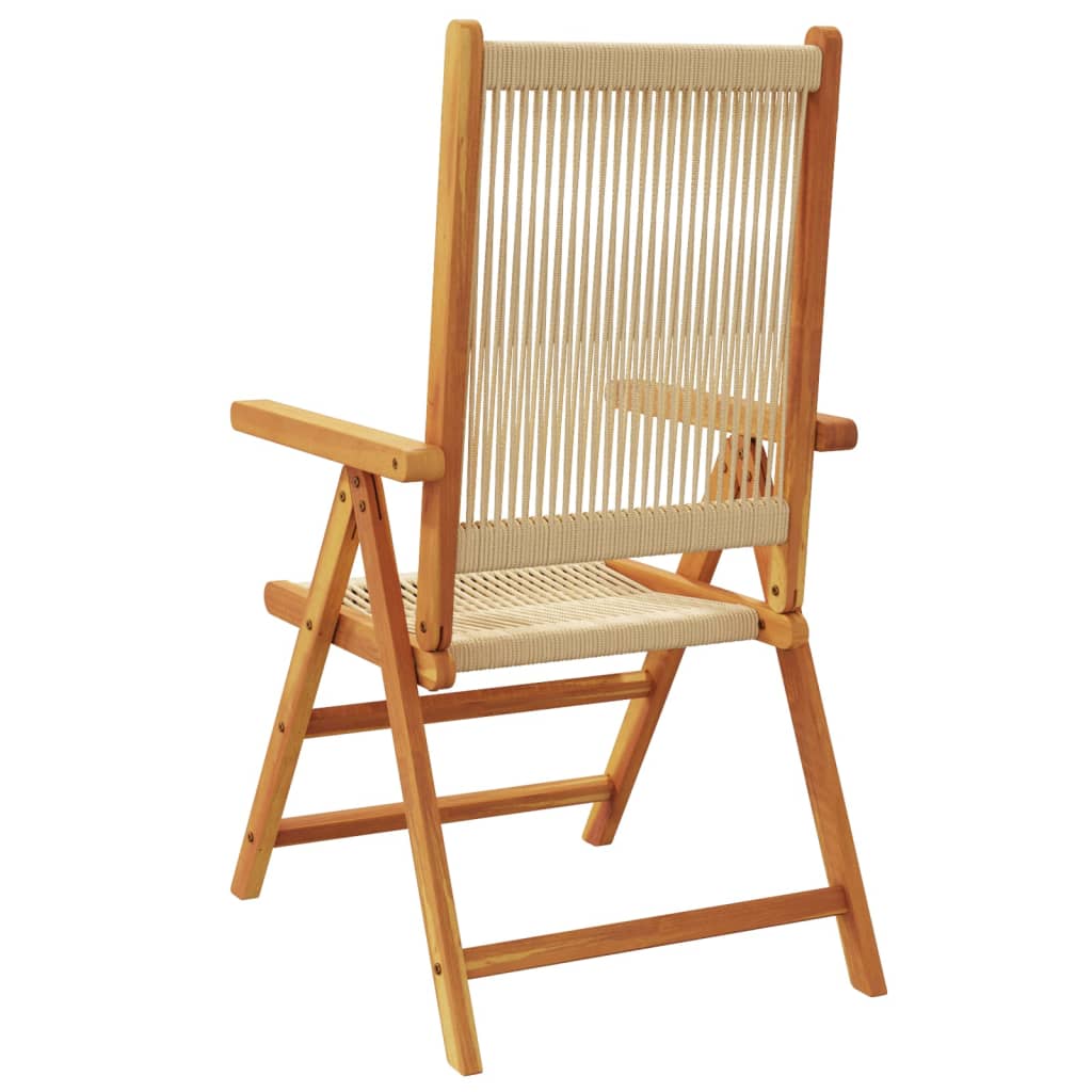 Tuinstoelen 4 st verstelbaar massief acaciahout beige is nu te koop bij PeponiXL, paradijselijk wonen!