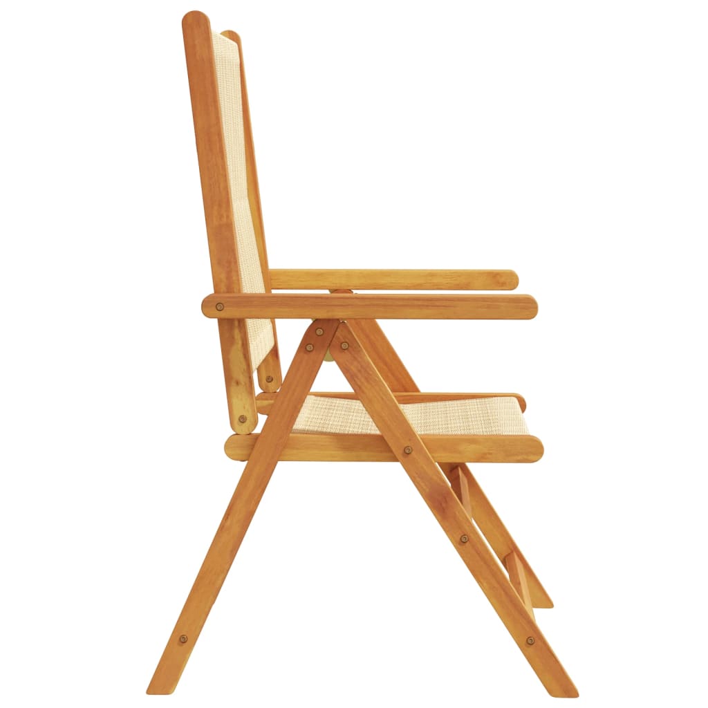 Tuinstoelen 6 st verstelbaar massief acaciahout beige is nu te koop bij PeponiXL, paradijselijk wonen!