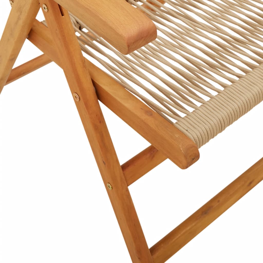 Tuinstoelen 8 st verstelbaar massief acaciahout beige is nu te koop bij PeponiXL, paradijselijk wonen!