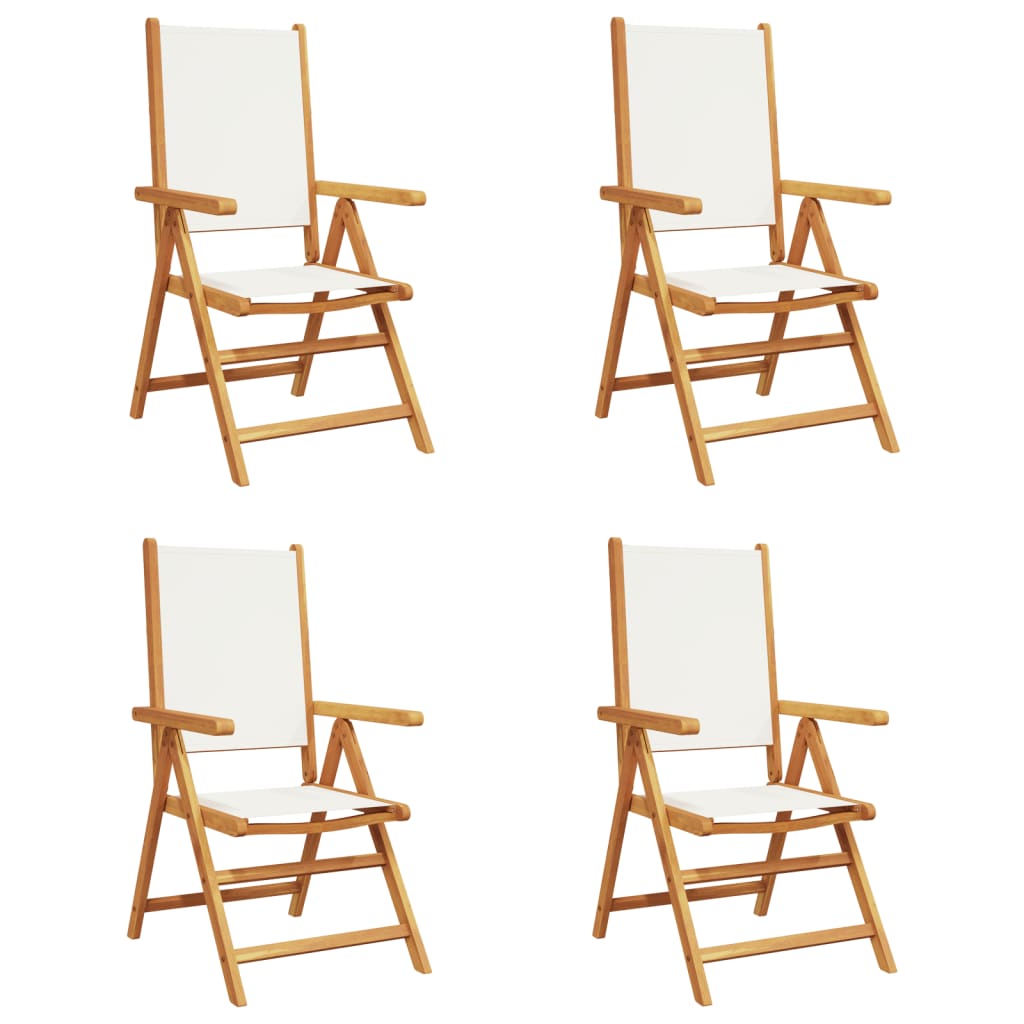 Tuinstoelen 4 st massief hout en stof crèmewit is nu te koop bij PeponiXL, paradijselijk wonen!