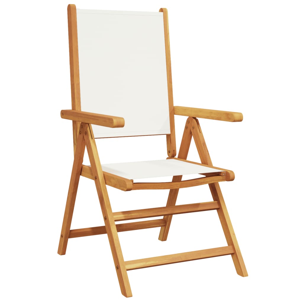Tuinstoelen 4 st massief hout en stof crèmewit is nu te koop bij PeponiXL, paradijselijk wonen!