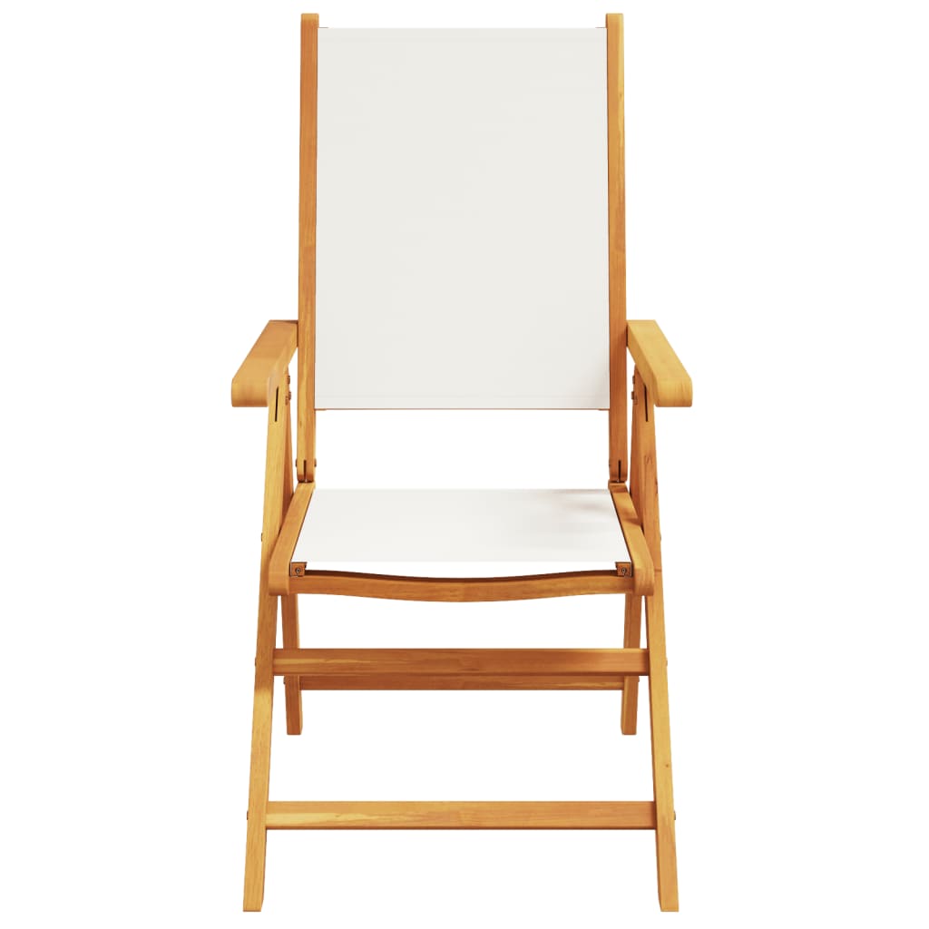 Tuinstoelen 4 st massief hout en stof crèmewit is nu te koop bij PeponiXL, paradijselijk wonen!