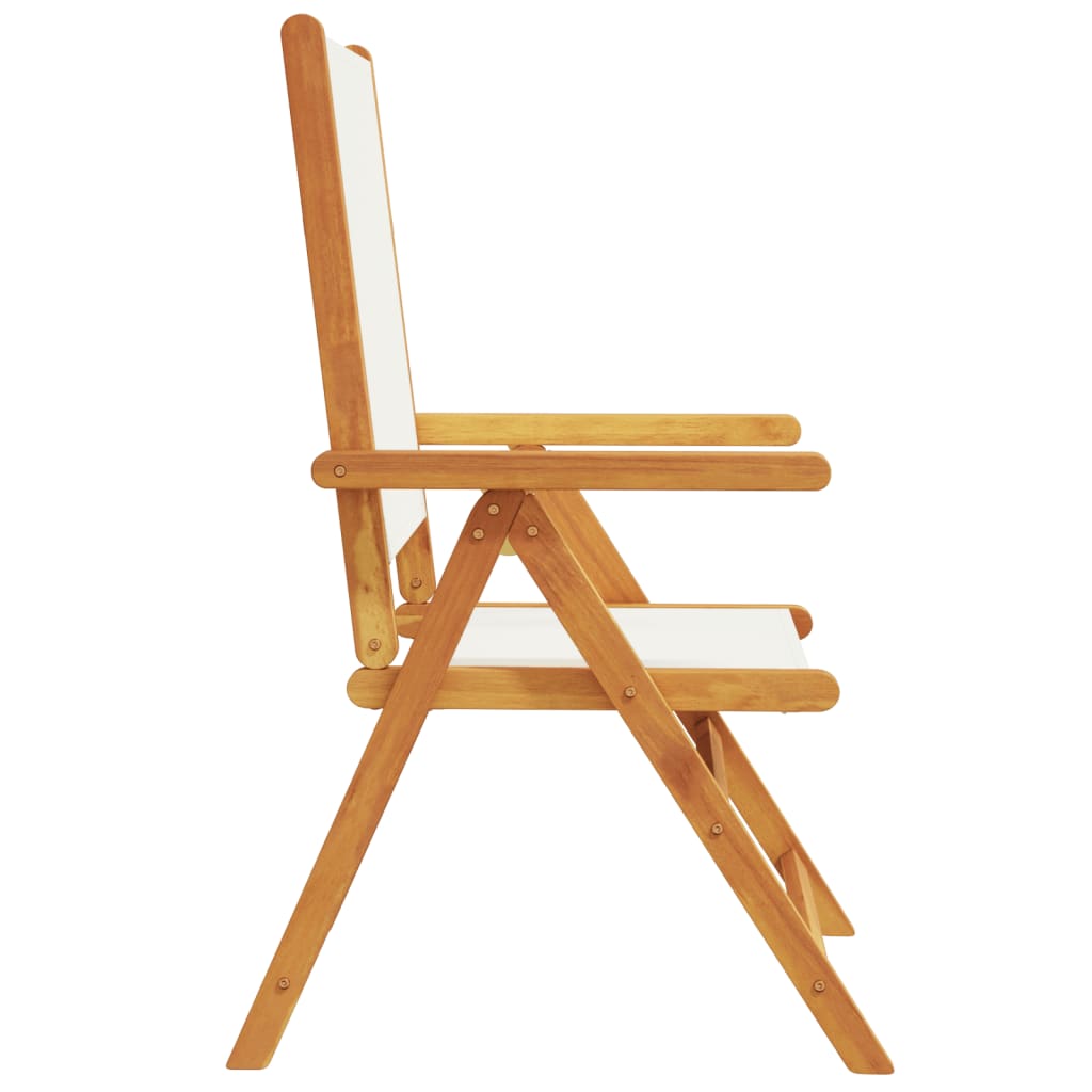 Tuinstoelen 4 st massief hout en stof crèmewit is nu te koop bij PeponiXL, paradijselijk wonen!