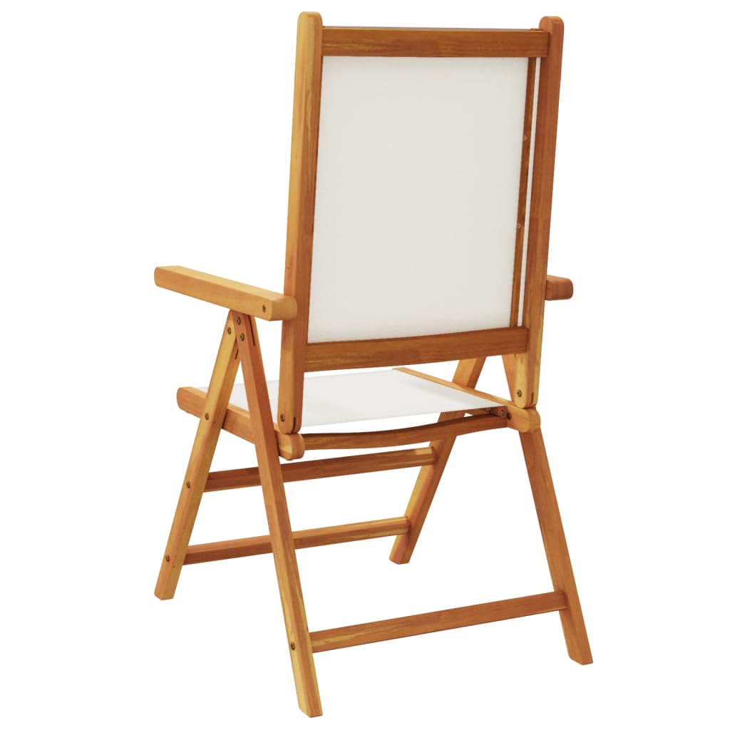 Tuinstoelen 4 st massief hout en stof crèmewit is nu te koop bij PeponiXL, paradijselijk wonen!