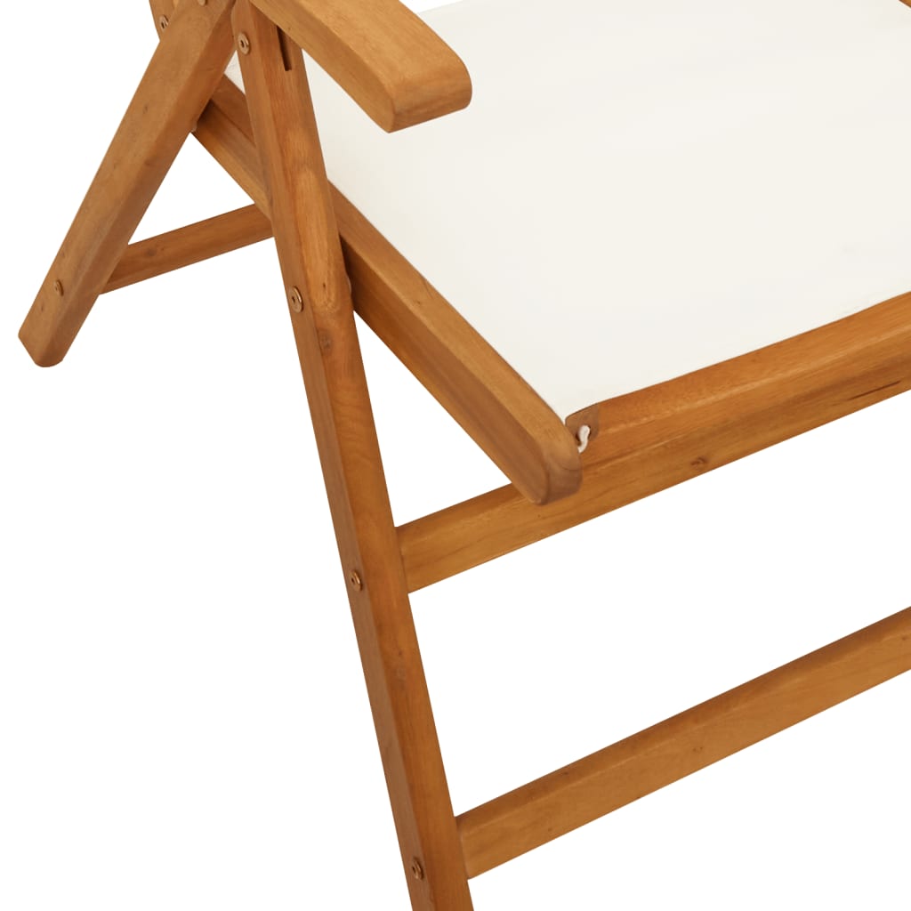 Tuinstoelen 4 st massief hout en stof crèmewit is nu te koop bij PeponiXL, paradijselijk wonen!
