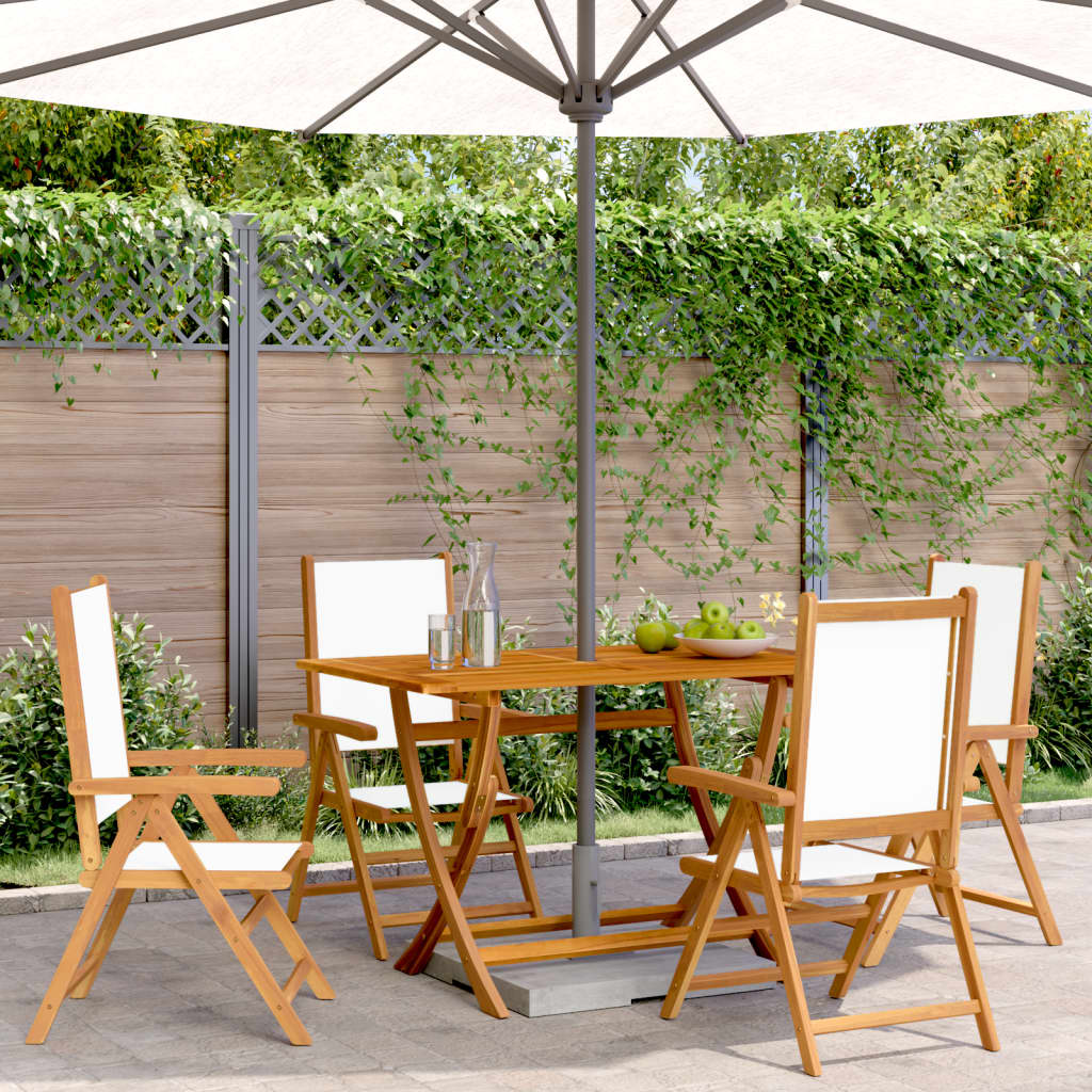 Tuinstoelen 4 st massief hout en stof crèmewit is nu te koop bij PeponiXL, paradijselijk wonen!