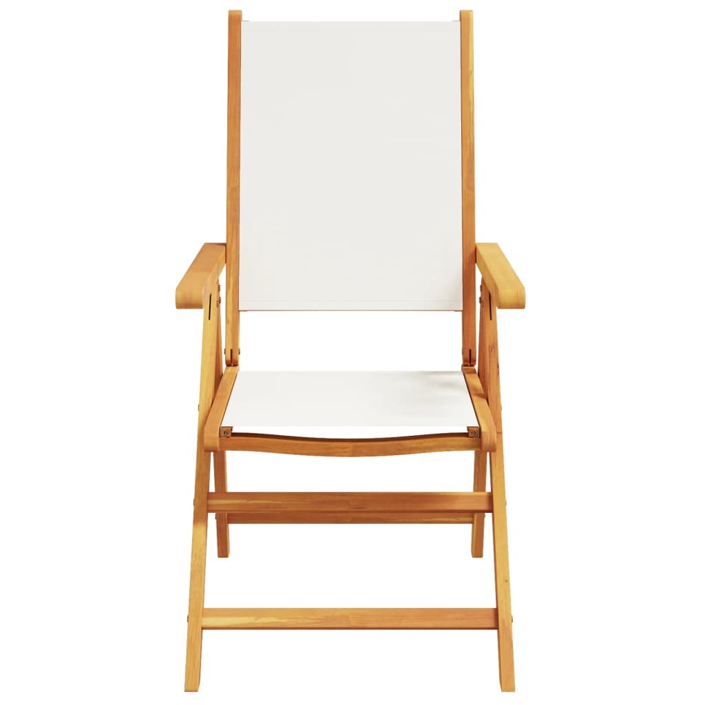 Tuinstoelen 6 st massief hout en stof crèmewit is nu te koop bij PeponiXL, paradijselijk wonen!