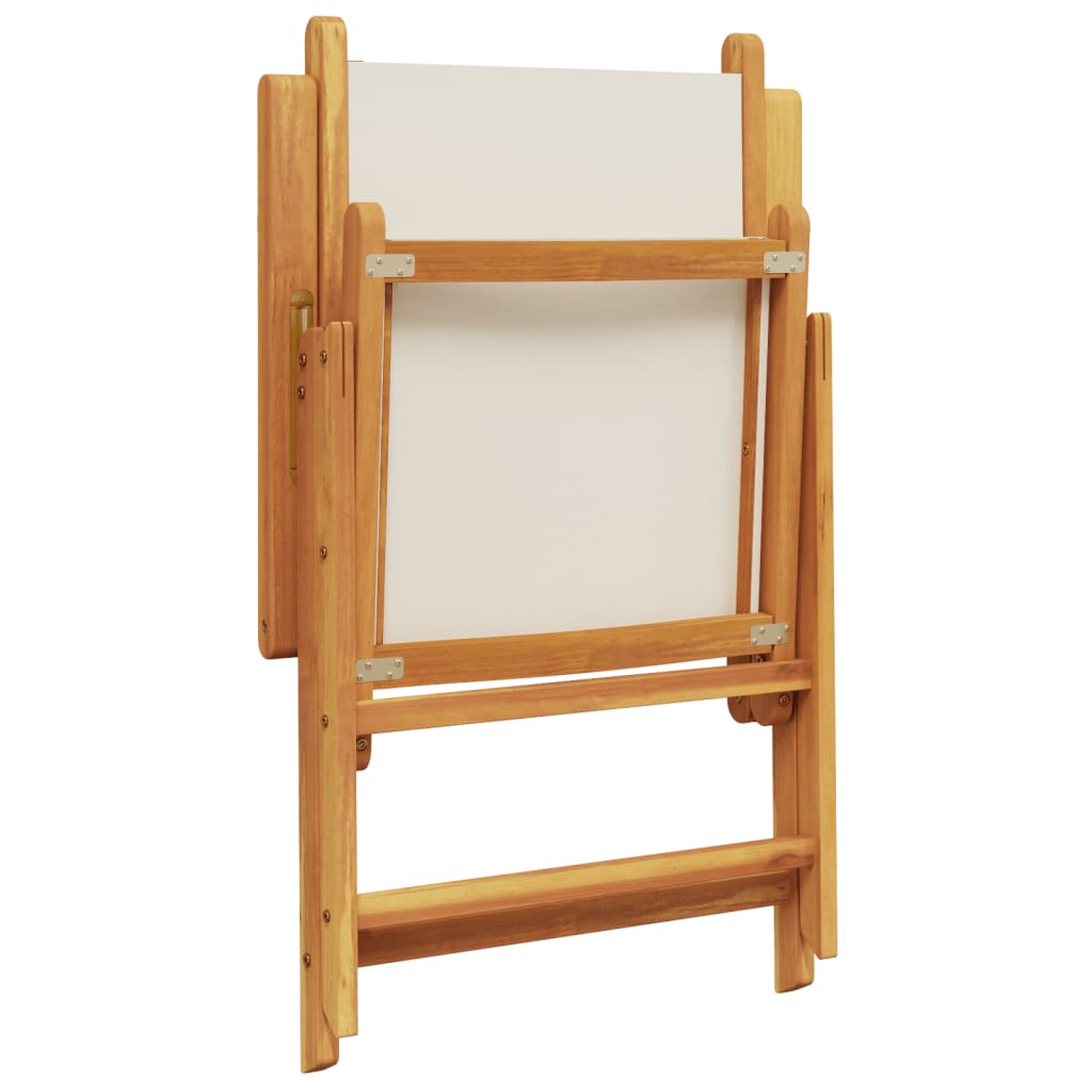 Tuinstoelen 6 st massief hout en stof crèmewit is nu te koop bij PeponiXL, paradijselijk wonen!