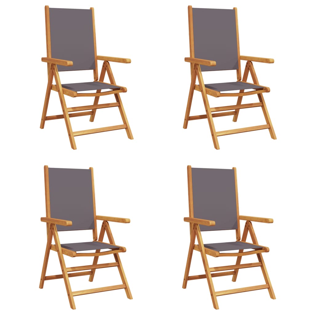 Tuinstoelen 4 st verstelbaar hout en stof antracietkleurig is nu te koop bij PeponiXL, paradijselijk wonen!
