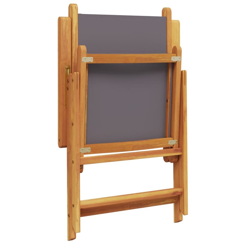 Tuinstoelen 4 st verstelbaar hout en stof antracietkleurig is nu te koop bij PeponiXL, paradijselijk wonen!