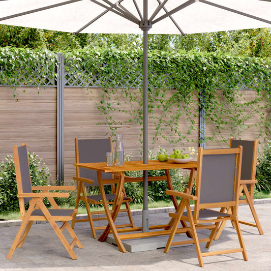 Tuinstoelen 4 st verstelbaar hout en stof antracietkleurig is nu te koop bij PeponiXL, paradijselijk wonen!