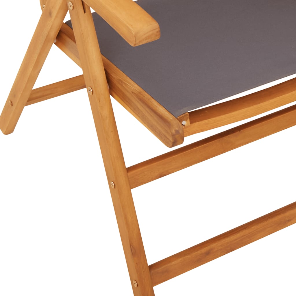 Tuinstoelen 6 st verstelbaar hout en stof antracietkleurig is nu te koop bij PeponiXL, paradijselijk wonen!