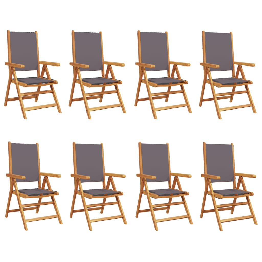 Tuinstoelen 8 st verstelbaar hout en stof antracietkleurig is nu te koop bij PeponiXL, paradijselijk wonen!