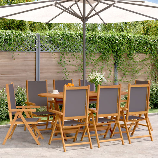 Tuinstoelen 8 st verstelbaar hout en stof antracietkleurig is nu te koop bij PeponiXL, paradijselijk wonen!