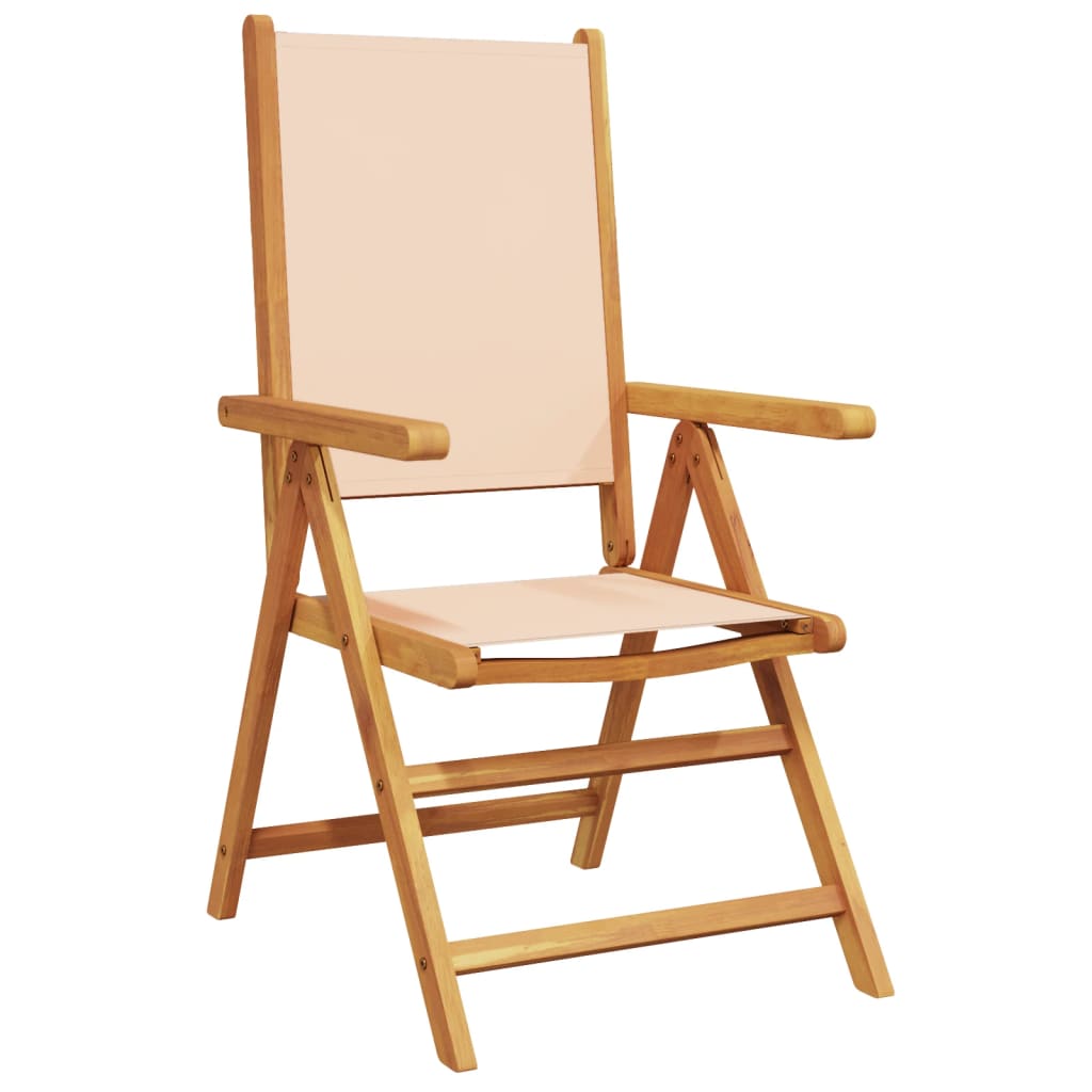 Tuinstoelen 8 st inklapbaar stof en massief hout beige is nu te koop bij PeponiXL, paradijselijk wonen!