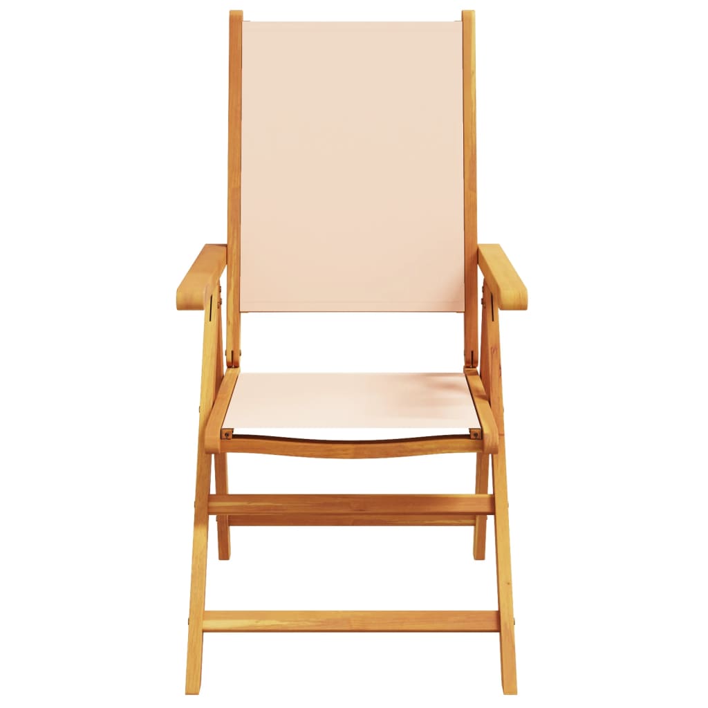 Tuinstoelen 8 st inklapbaar stof en massief hout beige is nu te koop bij PeponiXL, paradijselijk wonen!