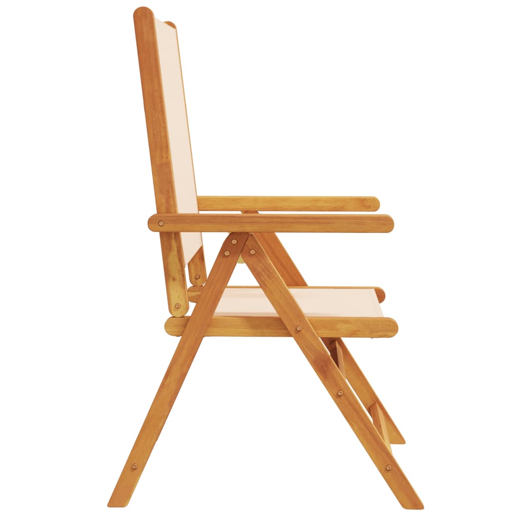 Tuinstoelen 8 st inklapbaar stof en massief hout beige is nu te koop bij PeponiXL, paradijselijk wonen!
