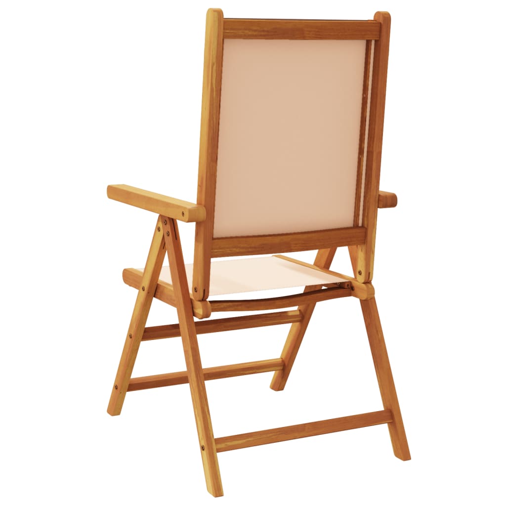Tuinstoelen 8 st inklapbaar stof en massief hout beige is nu te koop bij PeponiXL, paradijselijk wonen!