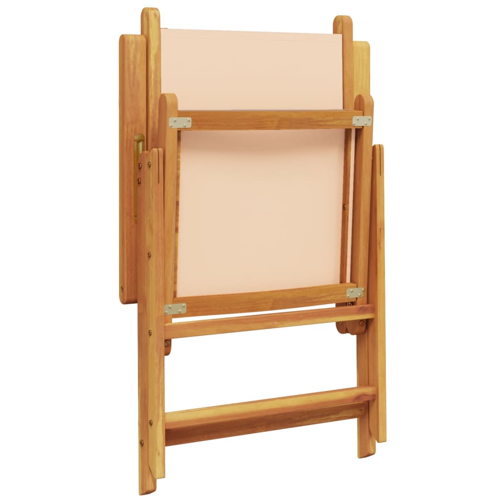 Tuinstoelen 8 st inklapbaar stof en massief hout beige is nu te koop bij PeponiXL, paradijselijk wonen!