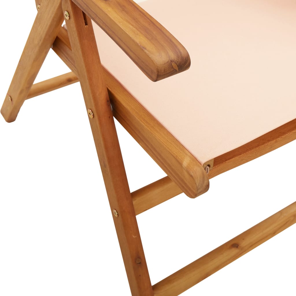 Tuinstoelen 8 st inklapbaar stof en massief hout beige is nu te koop bij PeponiXL, paradijselijk wonen!