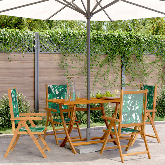 Tuinstoelen 4 st verstelbaar massief hout en stof groen is nu te koop bij PeponiXL, paradijselijk wonen!
