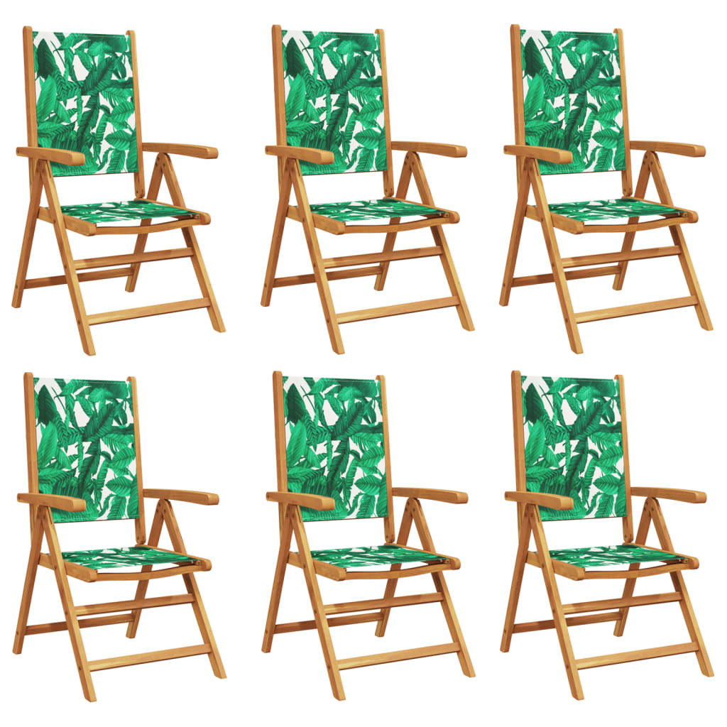 Tuinstoelen 6 st verstelbaar massief hout en stof groen is nu te koop bij PeponiXL, paradijselijk wonen!