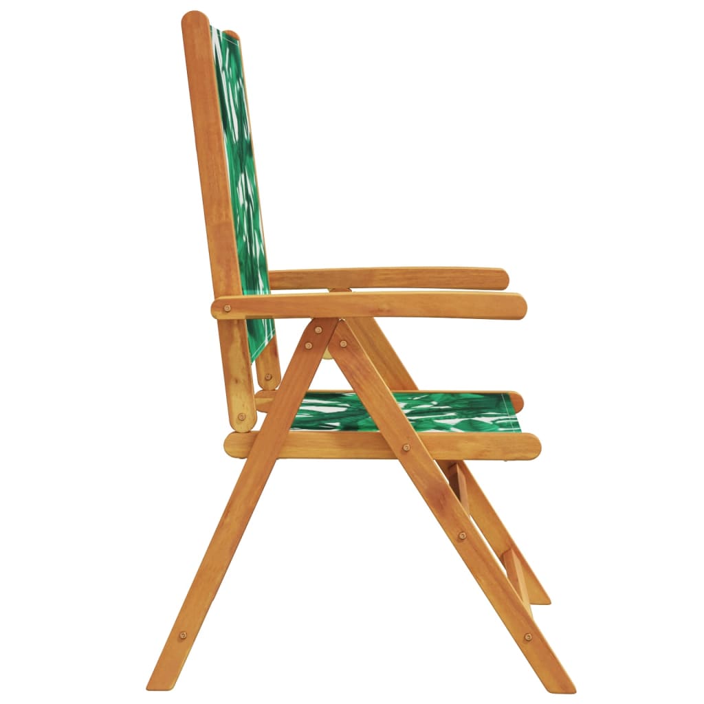 Tuinstoelen 6 st verstelbaar massief hout en stof groen is nu te koop bij PeponiXL, paradijselijk wonen!
