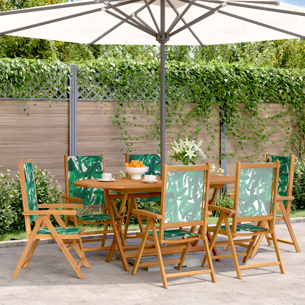 Tuinstoelen 6 st verstelbaar massief hout en stof groen is nu te koop bij PeponiXL, paradijselijk wonen!