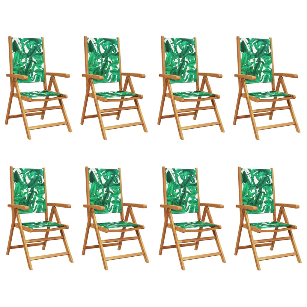Tuinstoelen 8 st verstelbaar massief hout en stof groen is nu te koop bij PeponiXL, paradijselijk wonen!