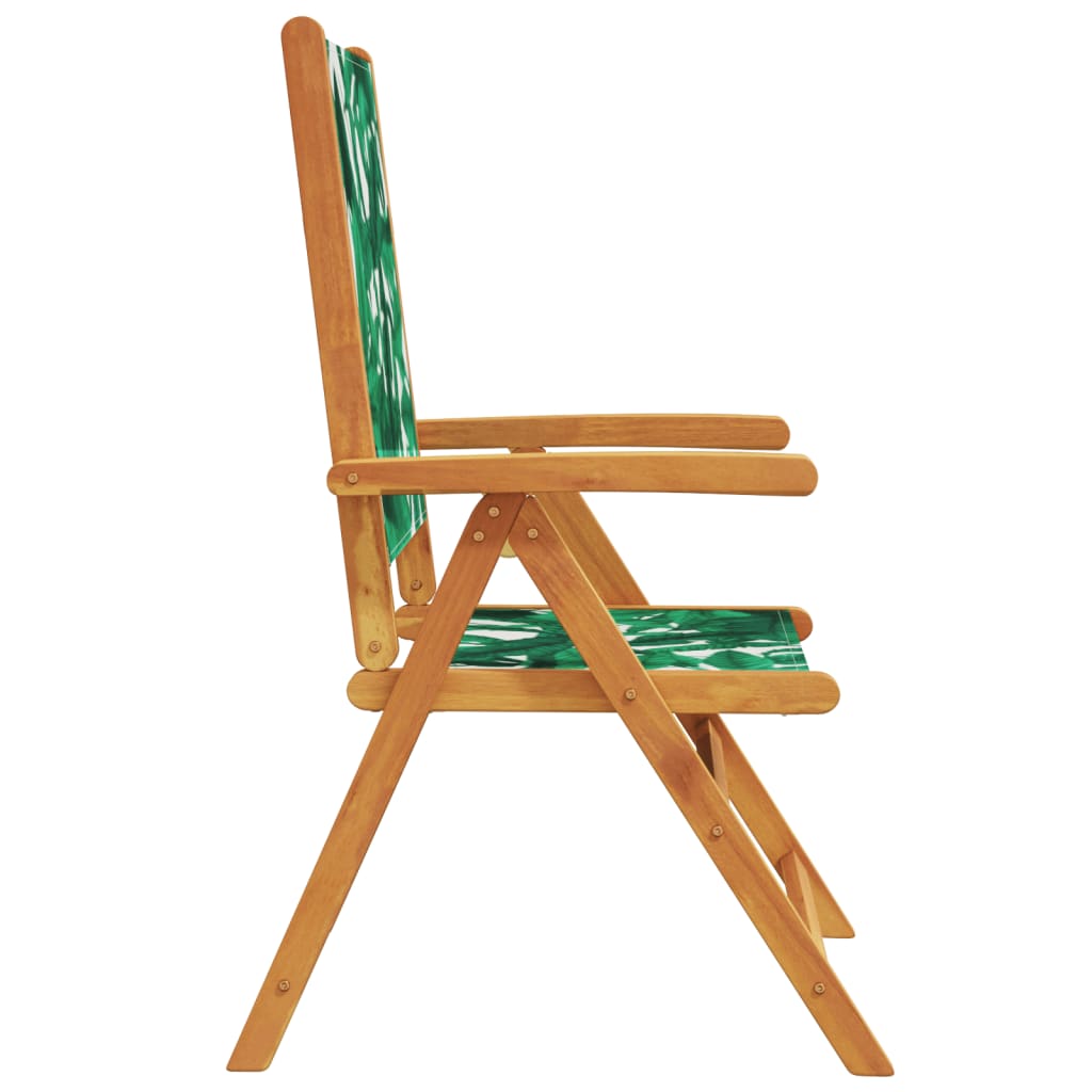 Tuinstoelen 8 st verstelbaar massief hout en stof groen is nu te koop bij PeponiXL, paradijselijk wonen!