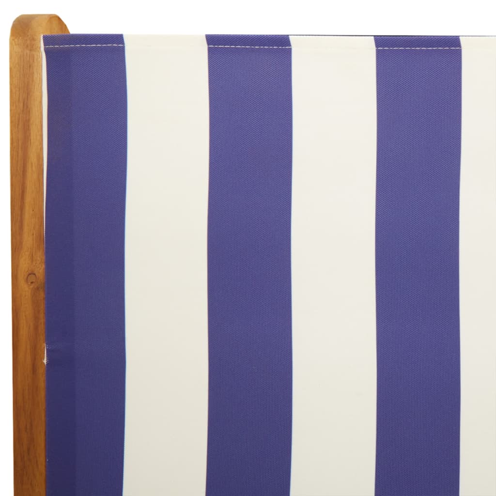 Tuinstoelen 6 st verstelbaar massief hout en stof blauw en wit is nu te koop bij PeponiXL, paradijselijk wonen!