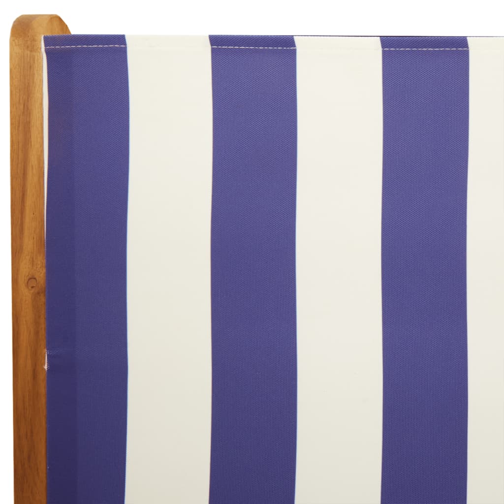 Tuinstoelen 8 st verstelbaar massief hout en stof blauw en wit is nu te koop bij PeponiXL, paradijselijk wonen!