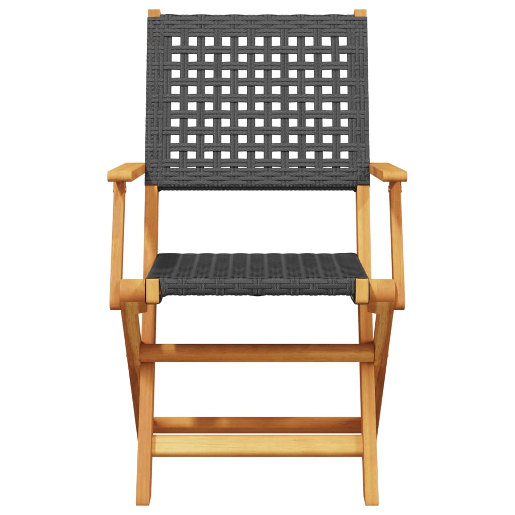 Tuinstoelen 6 st inklapbaar poly rattan en massief hout zwart is nu te koop bij PeponiXL, paradijselijk wonen!