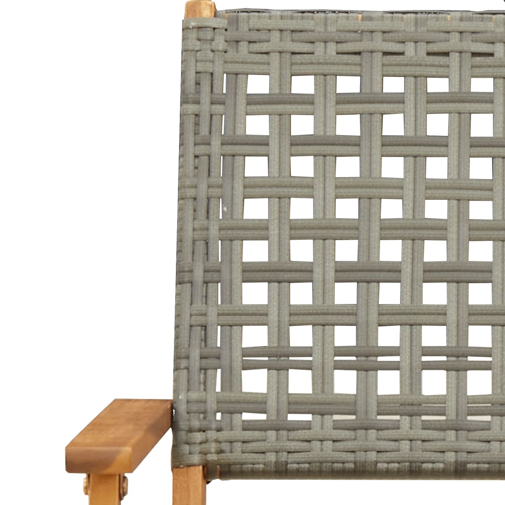 Tuinstoelen 4 st inklapbaar poly rattan en massief hout grijs is nu te koop bij PeponiXL, paradijselijk wonen!