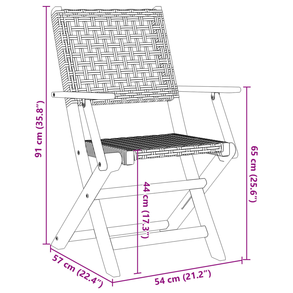 Tuinstoelen 4 st inklapbaar poly rattan en massief hout beige is nu te koop bij PeponiXL, paradijselijk wonen!