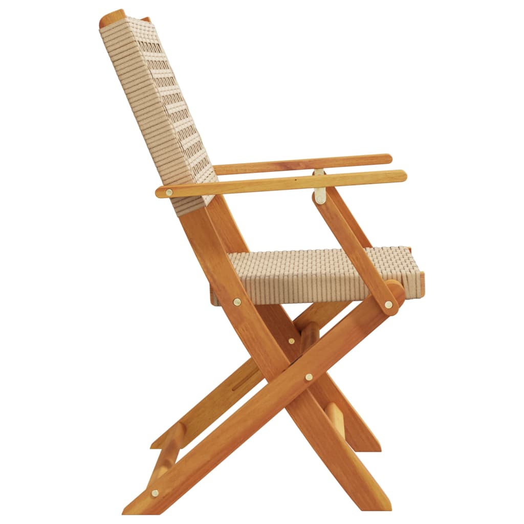 Tuinstoelen 6 st inklapbaar poly rattan en massief hout beige is nu te koop bij PeponiXL, paradijselijk wonen!