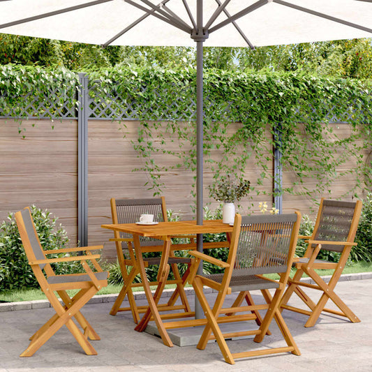 Tuinstoelen 4 st inklapbaar massief acaciahout grijs is nu te koop bij PeponiXL, paradijselijk wonen!