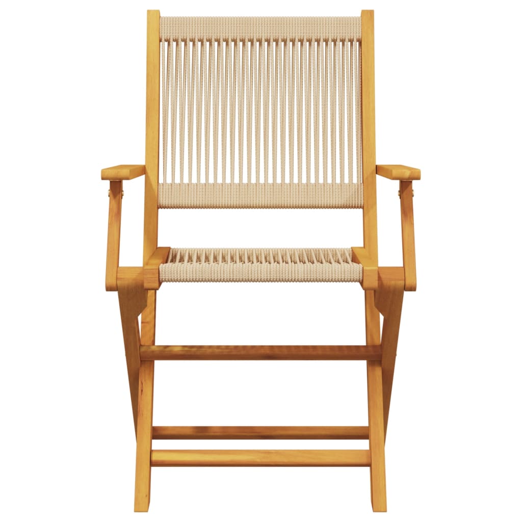 Tuinstoelen 6 st inklapbaar massief acaciahout beige is nu te koop bij PeponiXL, paradijselijk wonen!