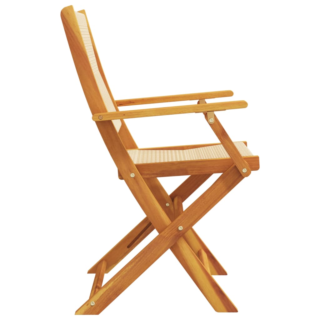 Tuinstoelen 6 st inklapbaar massief acaciahout beige is nu te koop bij PeponiXL, paradijselijk wonen!