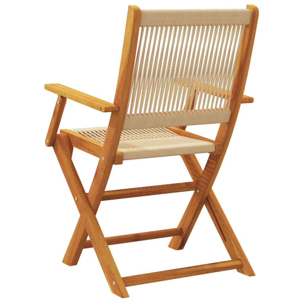 Tuinstoelen 6 st inklapbaar massief acaciahout beige is nu te koop bij PeponiXL, paradijselijk wonen!