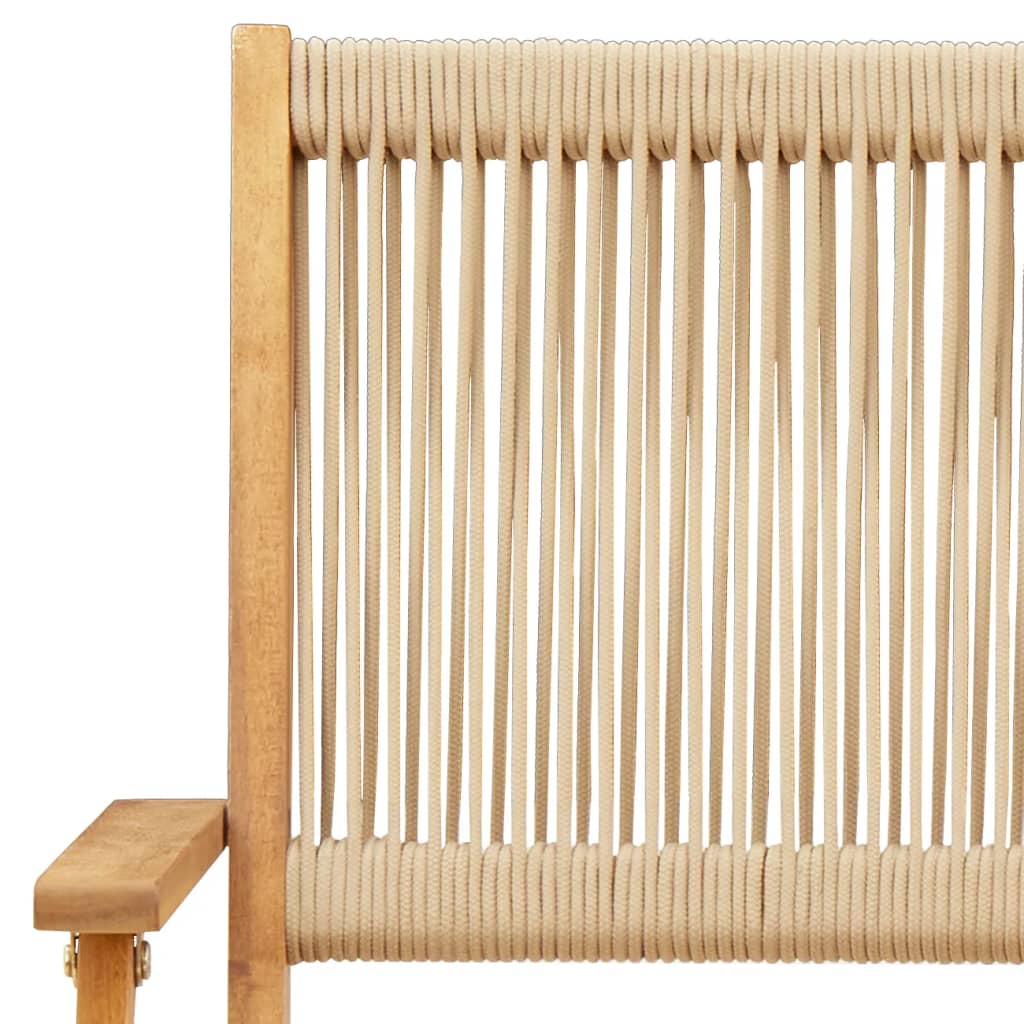 Tuinstoelen 6 st inklapbaar massief acaciahout beige is nu te koop bij PeponiXL, paradijselijk wonen!
