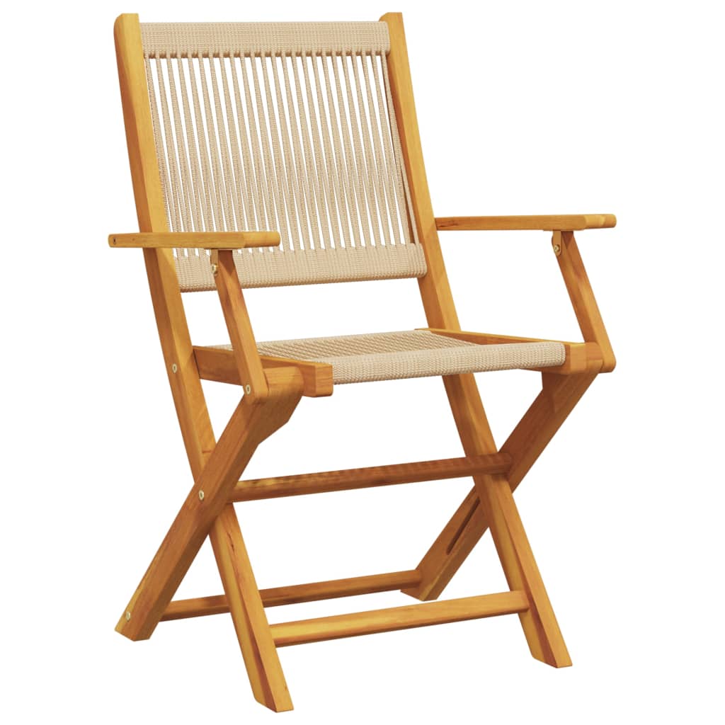 Tuinstoelen 8 st inklapbaar massief acaciahout beige is nu te koop bij PeponiXL, paradijselijk wonen!