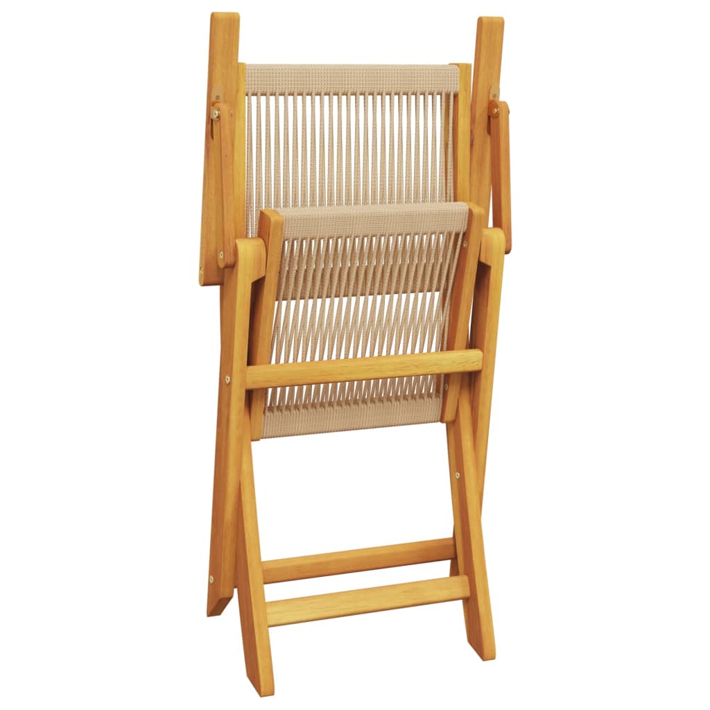 Tuinstoelen 8 st inklapbaar massief acaciahout beige is nu te koop bij PeponiXL, paradijselijk wonen!