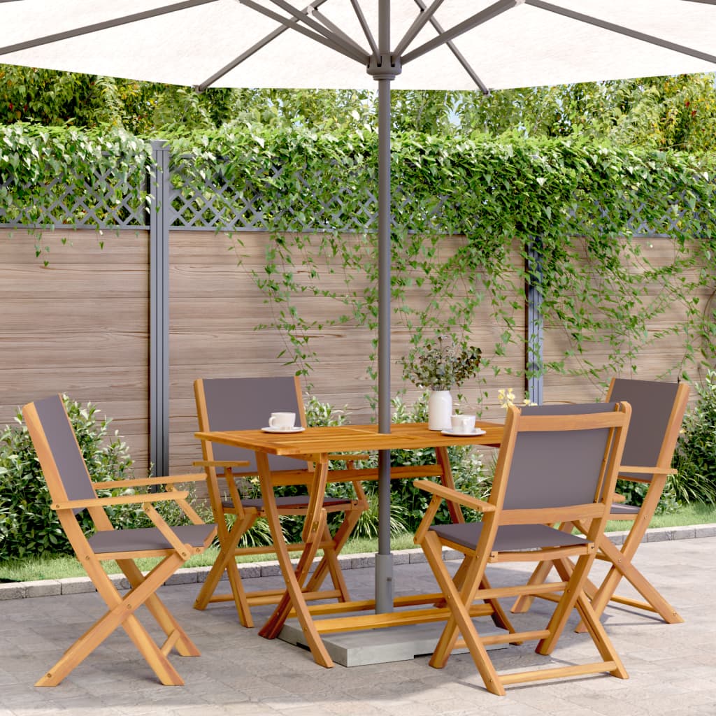 Tuinstoelen 4 st inklapbaar massief hout en stof antracietkleur is nu te koop bij PeponiXL, paradijselijk wonen!