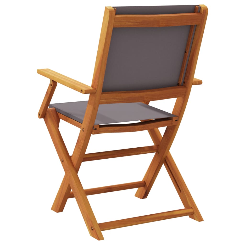 Tuinstoelen 6 st inklapbaar massief hout en stof antracietkleur is nu te koop bij PeponiXL, paradijselijk wonen!