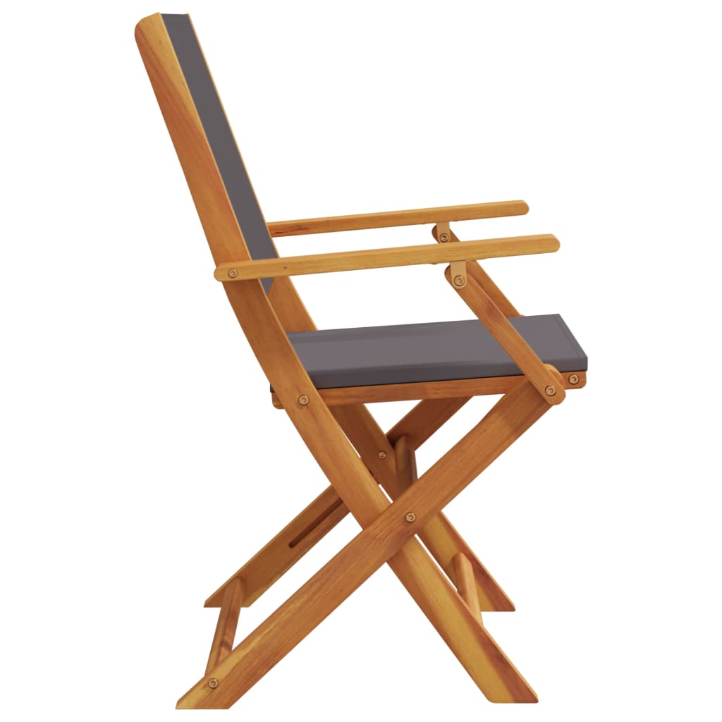 Tuinstoelen 8 st inklapbaar massief hout en stof antracietkleur is nu te koop bij PeponiXL, paradijselijk wonen!
