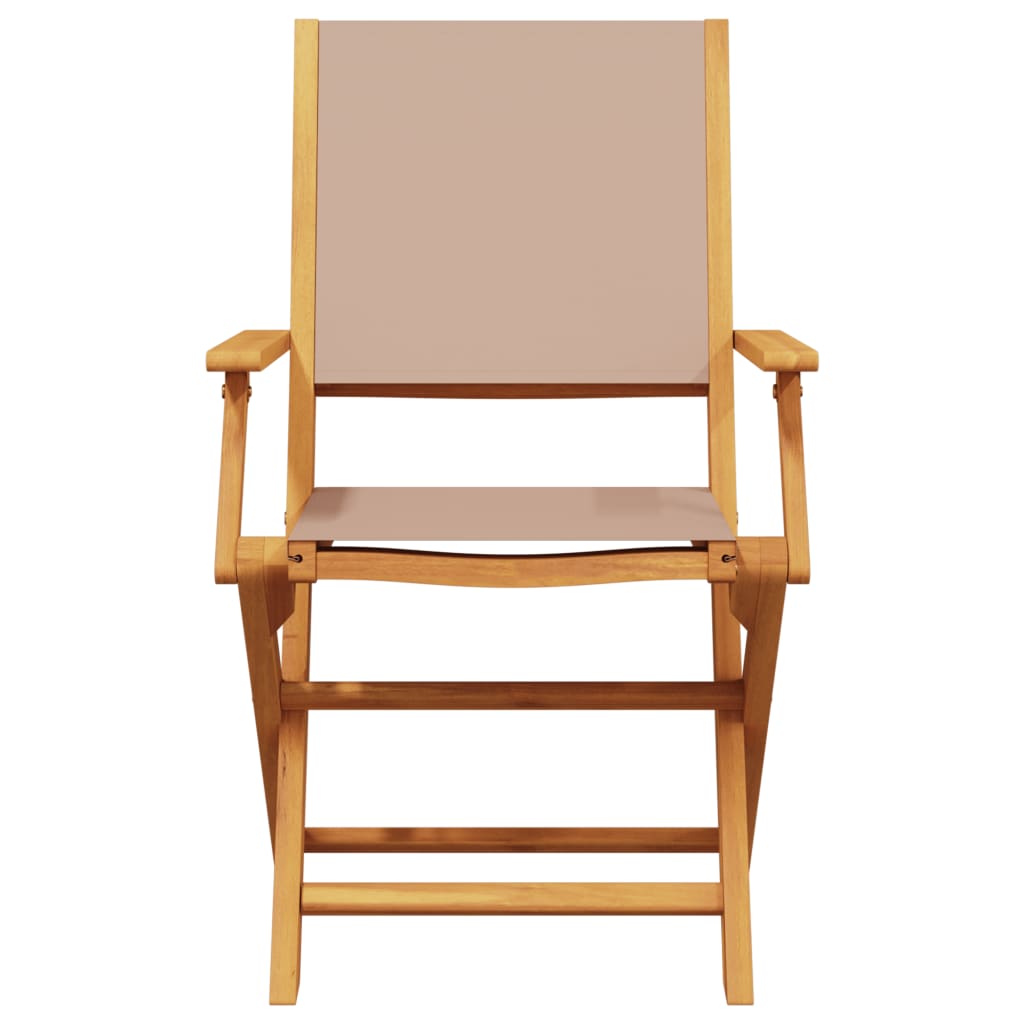 Tuinstoelen 4 st inklapbaar stof en massief hout taupe is nu te koop bij PeponiXL, paradijselijk wonen!