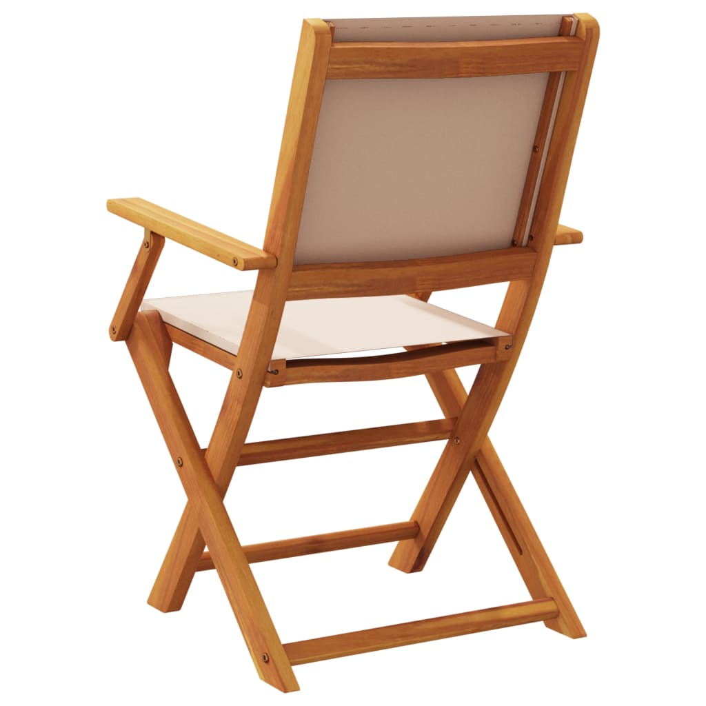 Tuinstoelen 4 st inklapbaar stof en massief hout taupe is nu te koop bij PeponiXL, paradijselijk wonen!